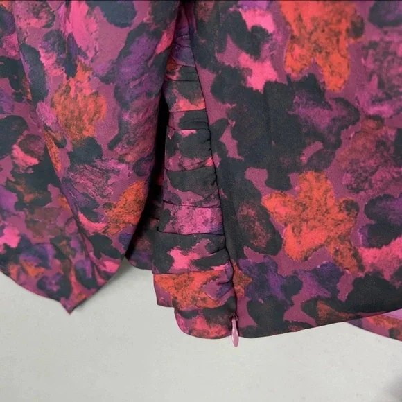Anthropologie Samant Chauhan Blouse 2X Purple Floral Puff Square Ruched NWT - Picture 10 of 15